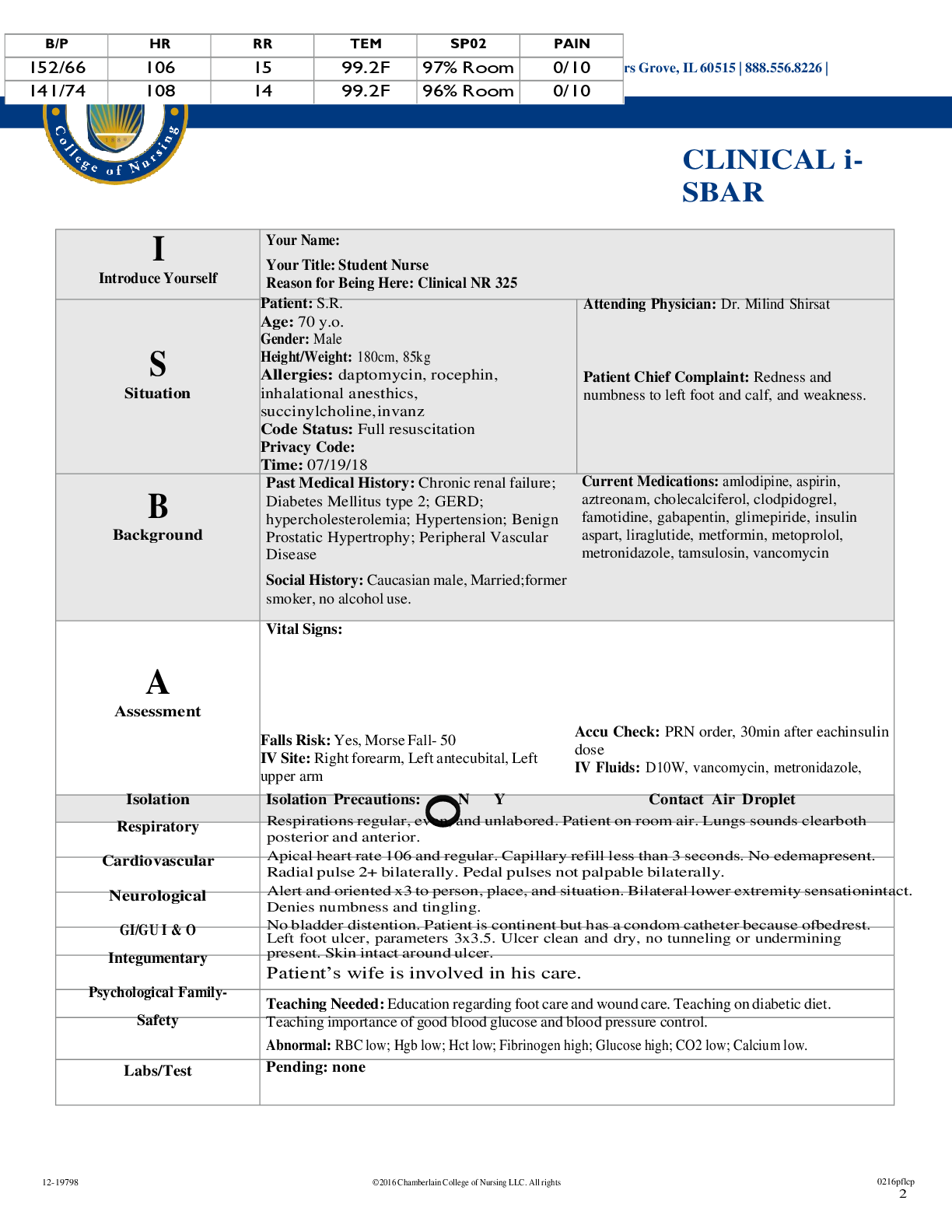 Preview image for Chamberlain College of Nursing| Care Plan NR 325. Ultimate study Guide